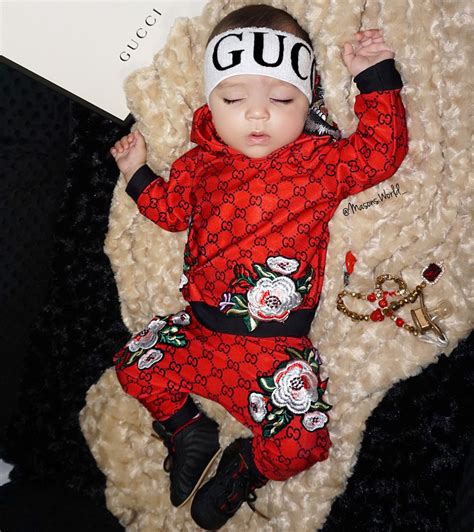 newborn gucci outfit|designer babies wearing Gucci.